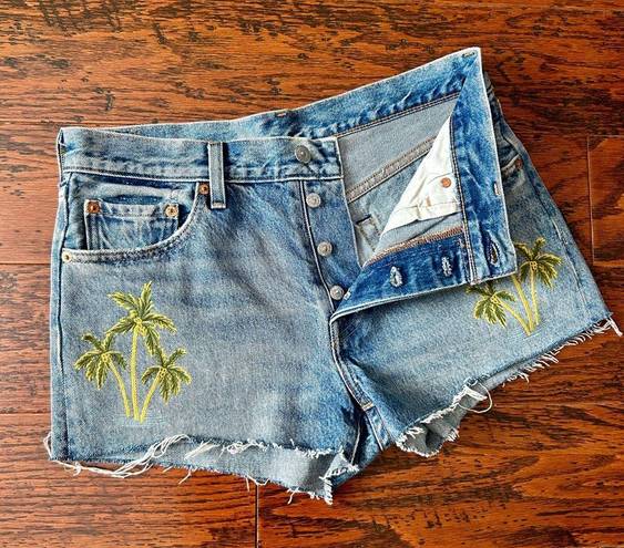 Levi’s Levi's 501 Palm Painted Cutoff Denim Shorts Size 28