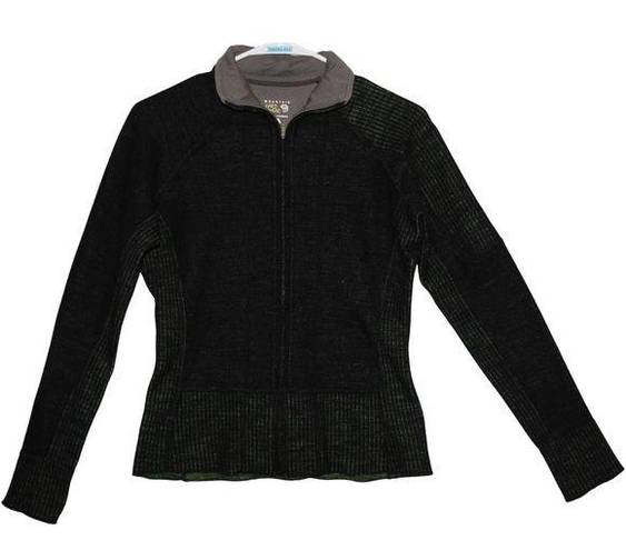 Mountain Hardwear Womens  Black Green Long Sleeve Pullover Sweatshirt Jacket Sz S