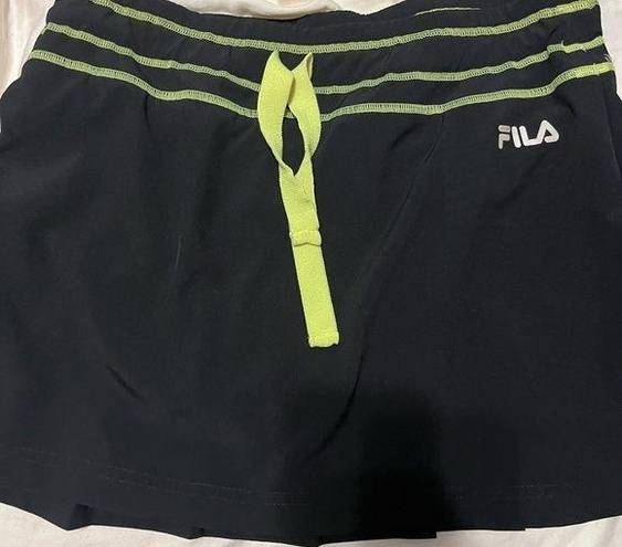 FILA  Sport Tennis Skirt black yellow Pull On size medium