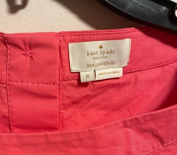 Kate Spade  Shore Thing Button Back Peach Sherbet Peplum Top Coral- Size 6