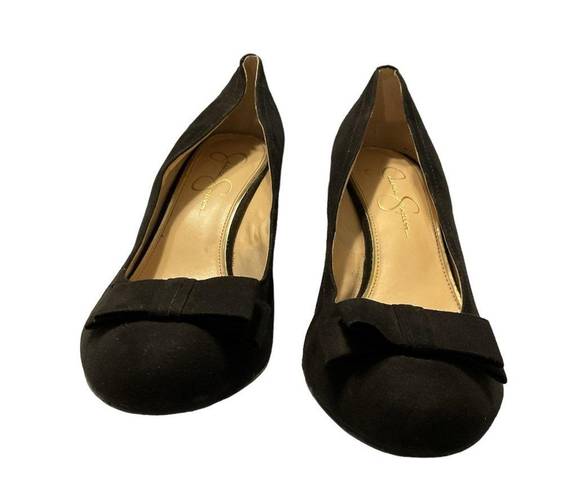 Jessica Simpson  Wedge Black With Bow Size 9