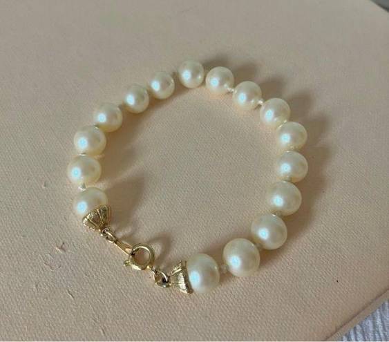 Vintage “Jorah” Pearl Bracelet Gold Capped Classic Elegant Victorian Regency White