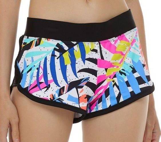 Body Glove  Leaf Print Cross-Over Groove Pulse Swim Shorts Women's Swimsuit M NWT