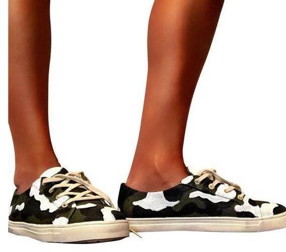 Jack Rogers Wren + Glory X   Camo Sneakers Hand painted sold out