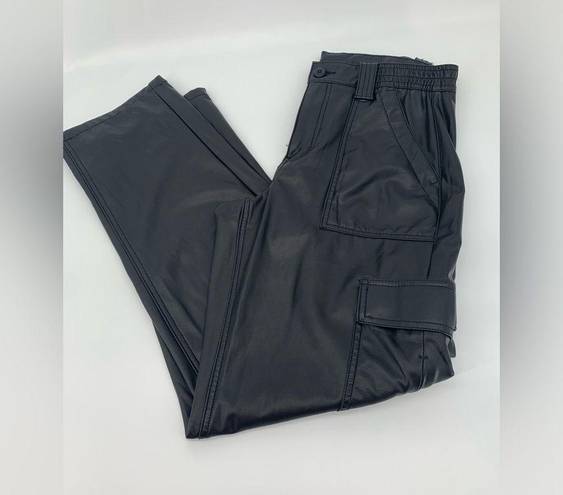 American Eagle  Stretch High-Waisted Vegan Leather Straight Cargo Pant Size 10