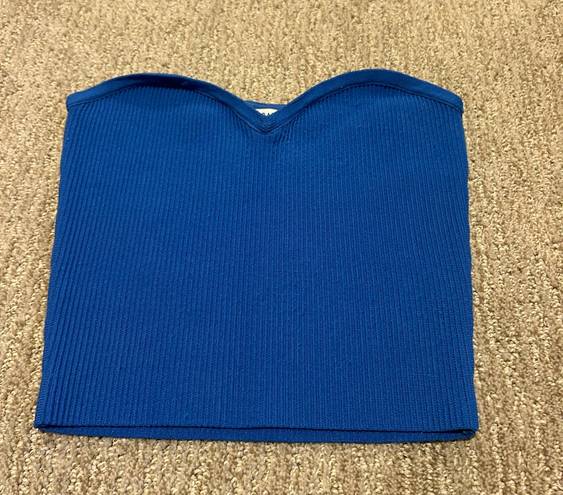 Aritzia Babaton Sculpt Knit Blue Tube Top