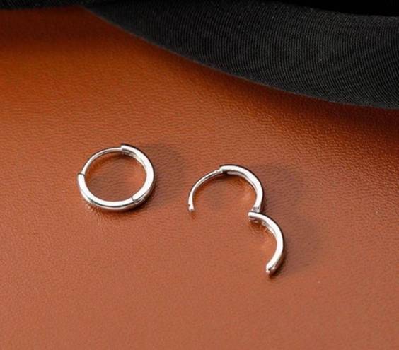 925 Silver Plated Small Hoop Earrings, 10mm Silver Hoop Earrings