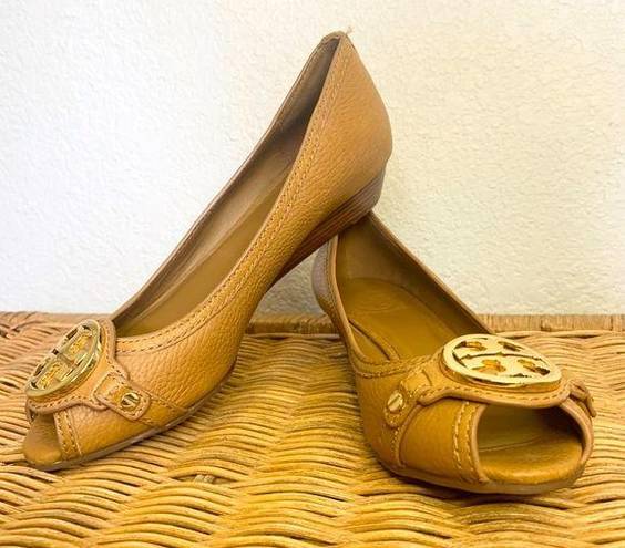 Gold Tory Burch Peep Toe