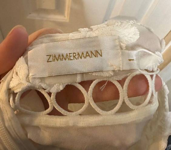 Zimmermann  Winsome Cinch Vine Lace Mini Dress White Size Small NEW