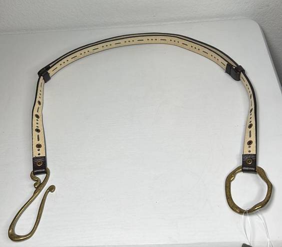 Chico's NWT Chico’s Thin Brown Belt with Oversized Brass Hook and Circle Buckle