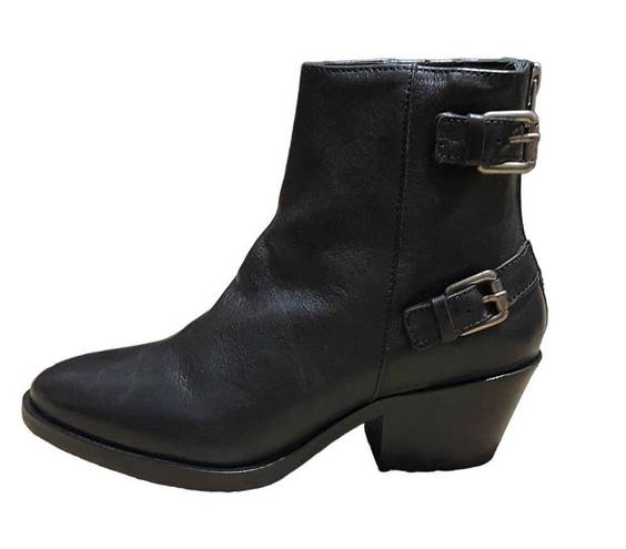 ALLSAINTS  Womens Sloan Black Leather Buckle Zip Boot Size EU 36 NIB