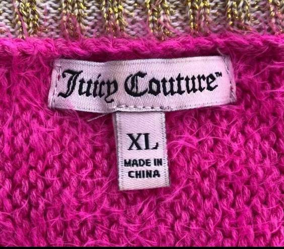 Juicy Couture Pink & Gold Fuzzy Sweater