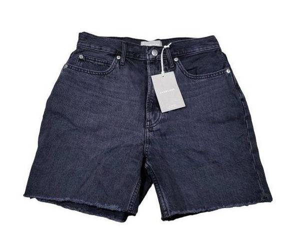 Everlane  The Rigid Way High Denim Jean Shorts High Rise Button Fly Black Size 28