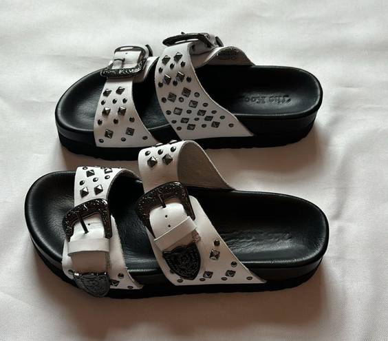 The Kooples  Leather Sandal with Studs White / Black Women Size 36 / 5