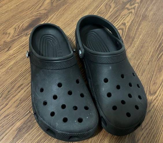 Crocs  Black Classic Rubber Slip On Clogs Size 10 Women’s 8 Men’s $50