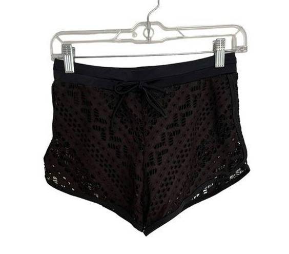 Women's Swim Shorts Zonsaoja Size Small Black Lace Over Swim Bottoms NWT