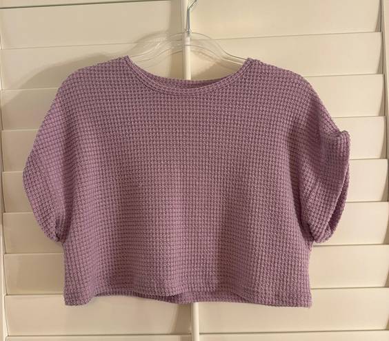 SheIn Purple Sweater Crop Top