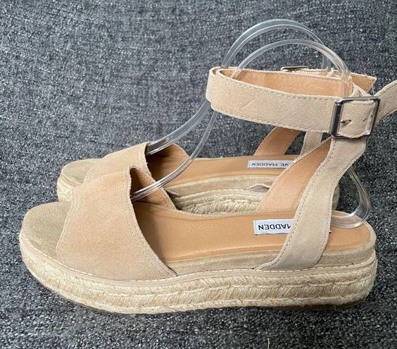 Steve Madden  Gabi Espadrille Platform Sandal Tan Suede Women’s Size 8.5