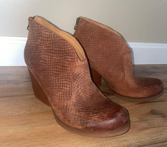 Kork-Ease  KORKS Brown Snake Gemini Leather Booties