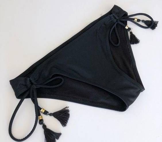 Raisin's Swim Bikini Bottoms Small Women’s Black Tassel 