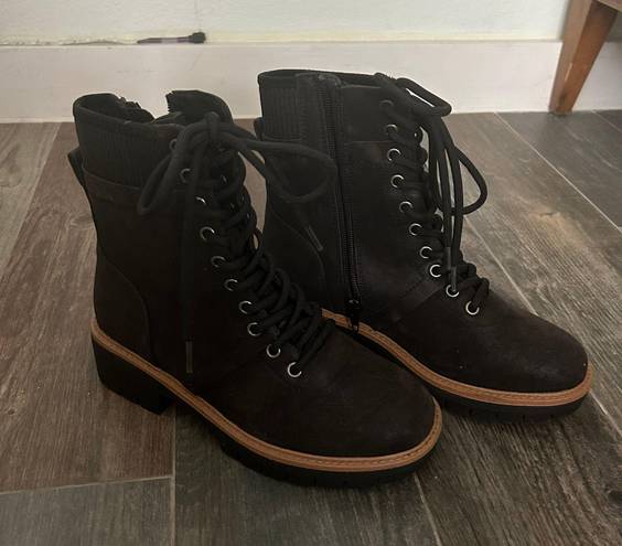 Waterproof Black Lace Up Boots Size 6