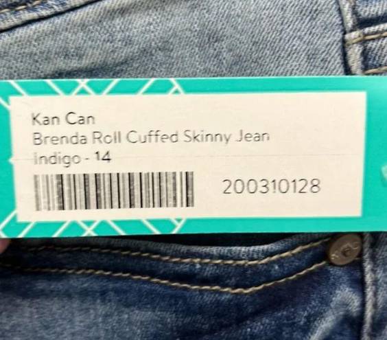 KanCan USA Brenda Low Rise Roll Cuffed Cropped Skinny Jean, 32W, NWT