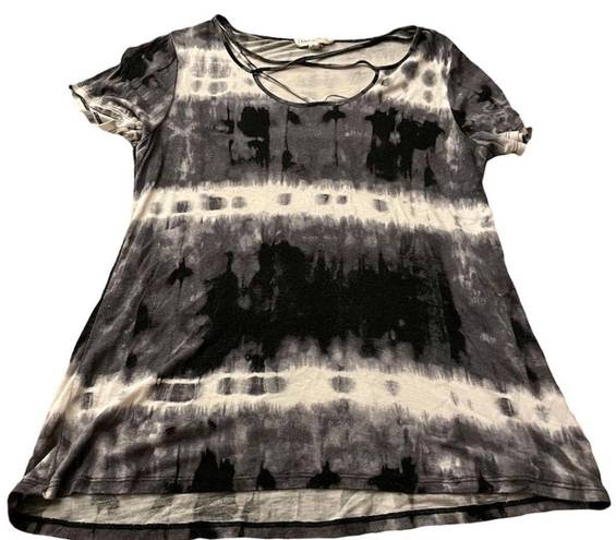 Cloud Chaser Printed Short Sleeve Shirt Top Black Medium