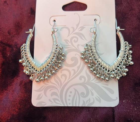 Sterling Silver Bollywood Style Earrings