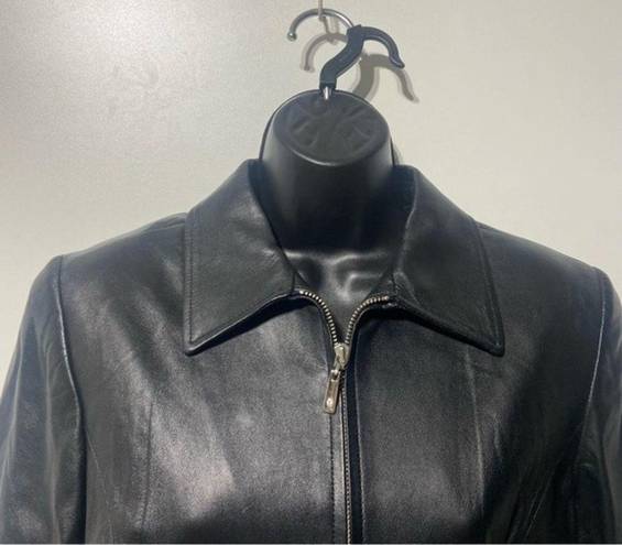 Harley Davidson  Black Leather Jacket Swarovski Crystal Gems Size Medium