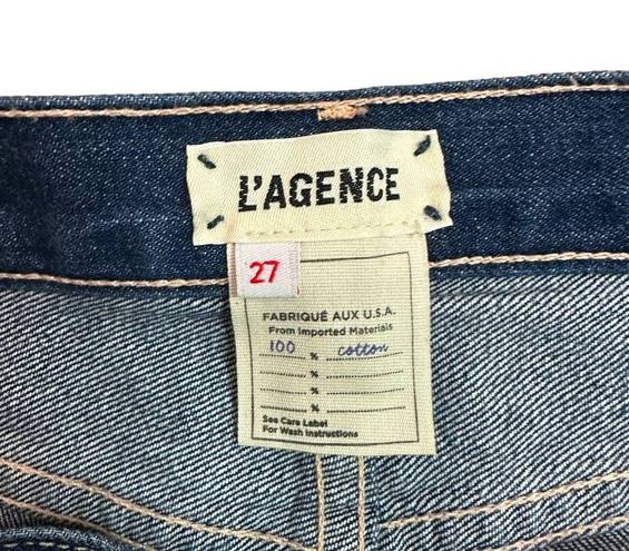 L'Agence NEW  Adele Rigid Slim Stovepipe Jeans Newberry Distressed Crop