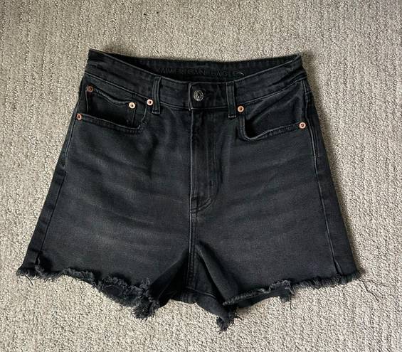 American Eagle High Waisted  Dad Short, Black