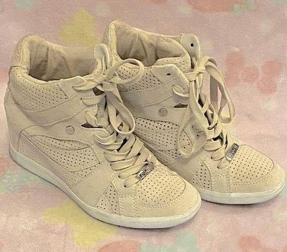 Coach Alexis Suede beige hightop sneakers (NEW) 8.5-9