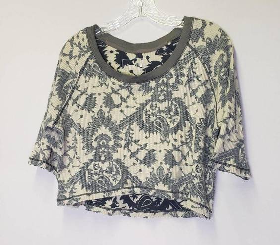 We The Free Free People  Waffle Crop Top Floral Size XS