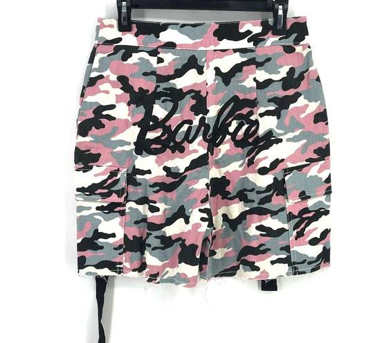 Missguided Barbie  Pink Black Camo Frayed Shorts Weird Barbie Size 6