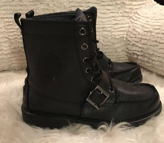 Polo Leather  Ralph Lauren Logo buckle Boots( UNISEX)