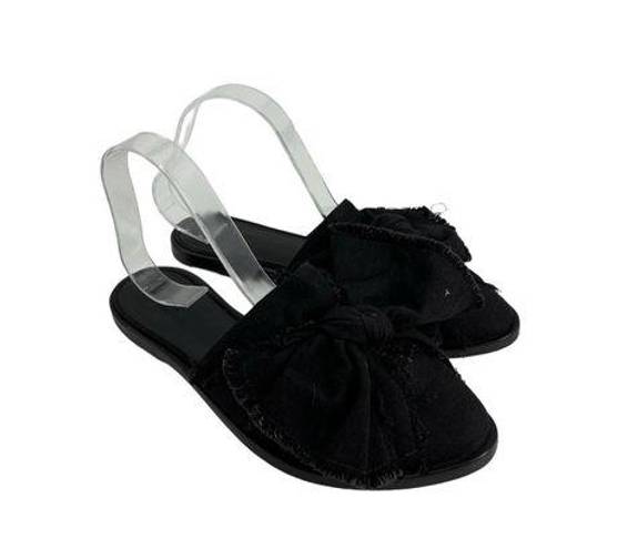 ALLSAINTS  Flats Womens Size 39 Rumour Knit Bow Knot Mules Black Slip On Comfort