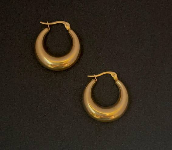 18K Gold Plated Chunky Hoop Earrings for Women