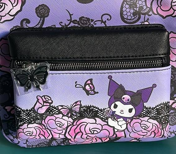 Sanrio Kuromi by  Licensed Butterfly and Lace Graphic Mini Vegan Leather Backpack