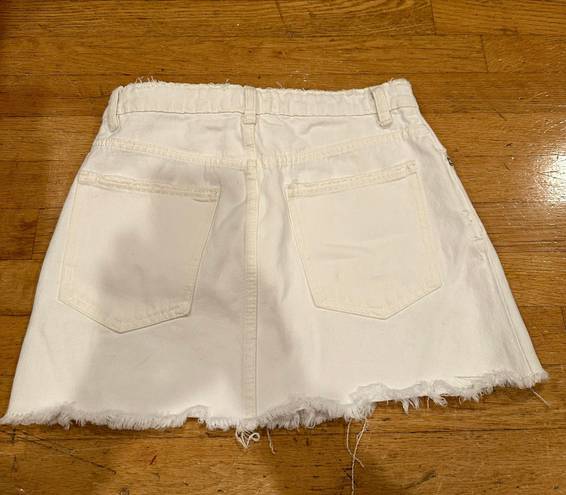 ZARA White Denim Mini Skirt