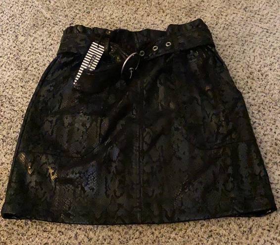 Haute Monde Suede Snakeskin Print Mini Skirt 