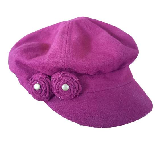 Krass&co August Hat  Wool Purple Flower Newsboy Cap Hat 