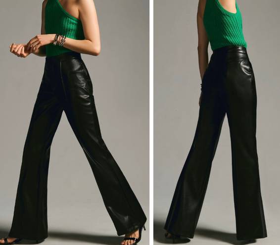 Anthropologie x Avec Les Filles Faux Leather Flare Trousers, Size 8