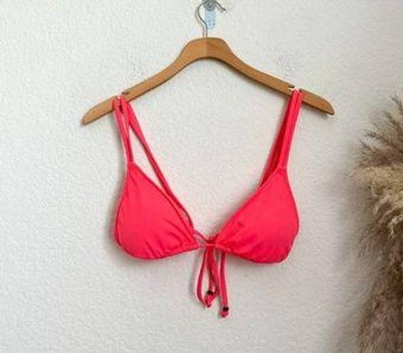 White Fox Boutique White Fox neon pink triangle bikini top size M