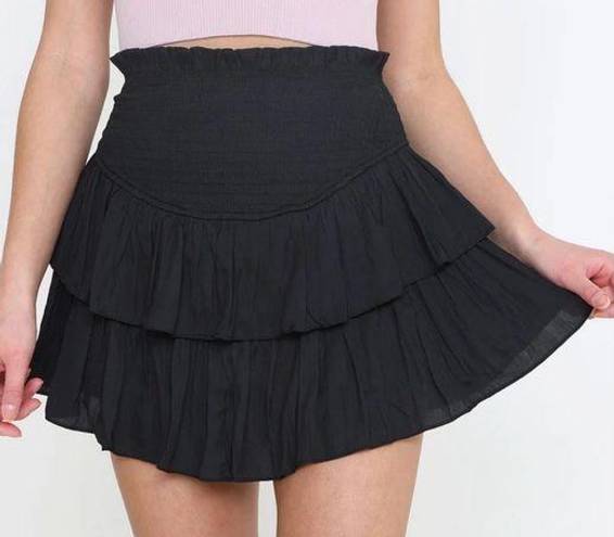 Mustard Seed  black mini ruffle skort