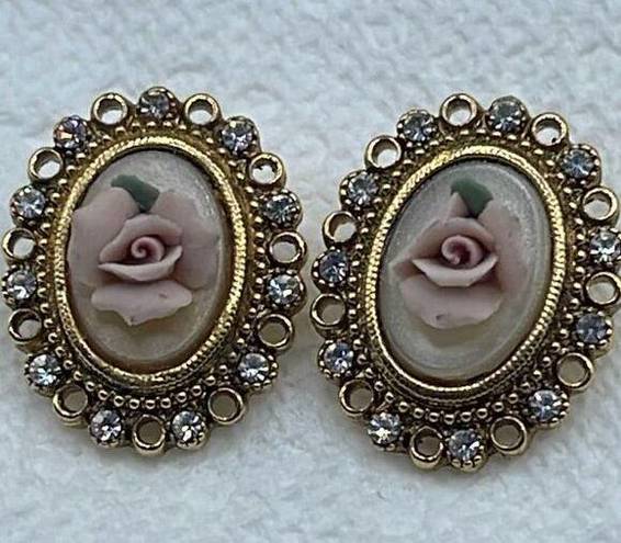 In Bloom Vintage 1928 raised rose  earrings