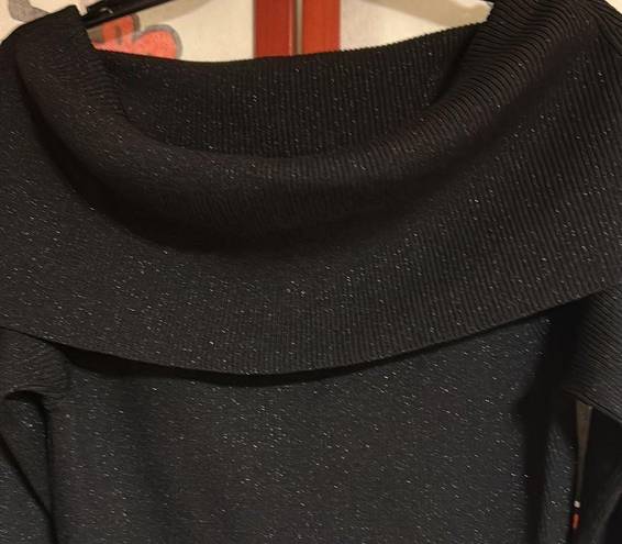 Only Worn  1X!! Gorgeous, soft, lightly ribbed off shoulder black sparkly…