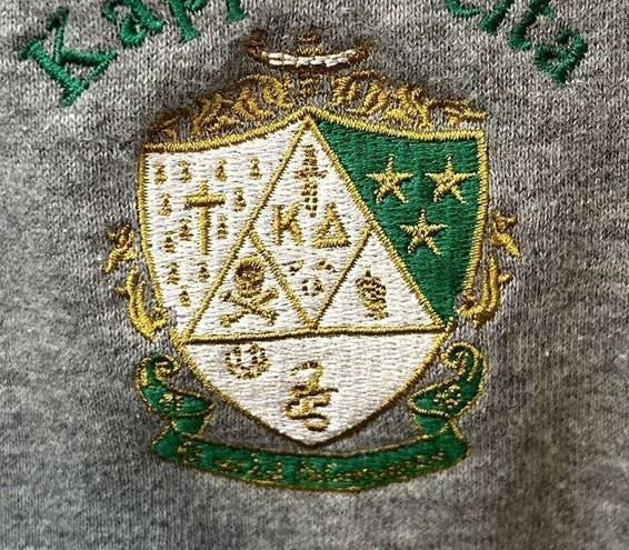 Kappa Delta Sorority Crest Quarter Zip Embroidered Sweatshirt Womens Medium Gray