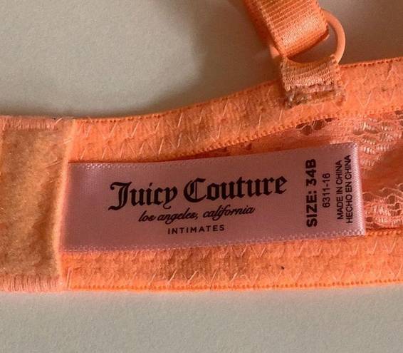 Juicy Couture  Orange Lace Bra Size 34B Preloved