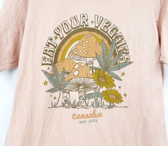 Tultex  Cannabox Womens 100% Cotton Boho Eat Your Veggies Graphic T Shirt Size M