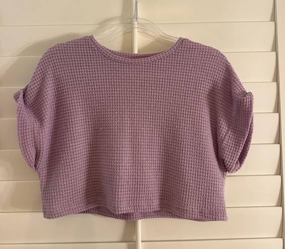 SheIn Purple Sweater Crop Top